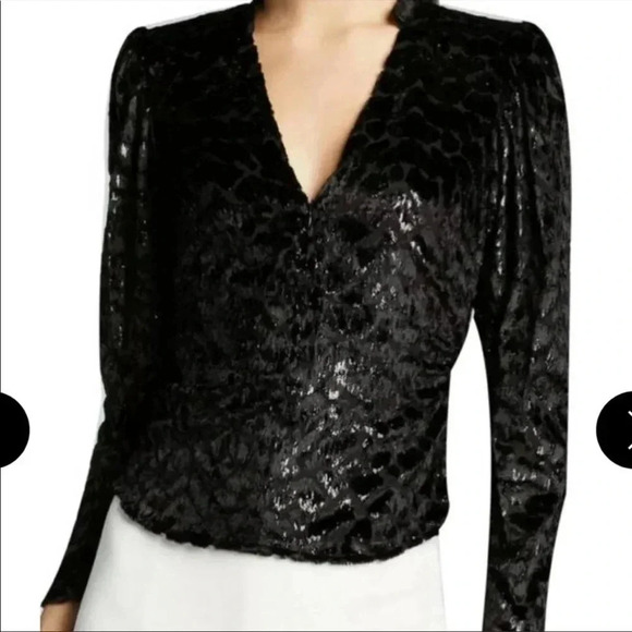 A.L.C leopard metallic velour blouse - Picture 1 of 11